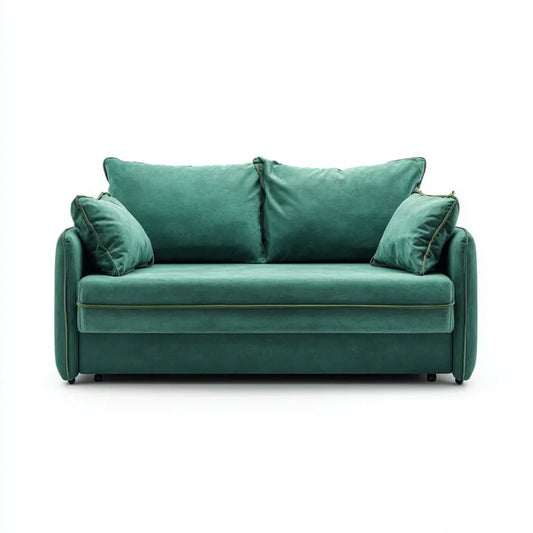 Sofa, Emerald zielony sofa w poliestrowym aksamicie 170 x 90 x 85 cm