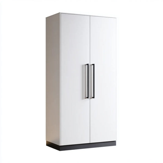 Szafa z 2 drzwiami biały 80 x 52 x 180 cm w panelu truciolar prostokątna melamina