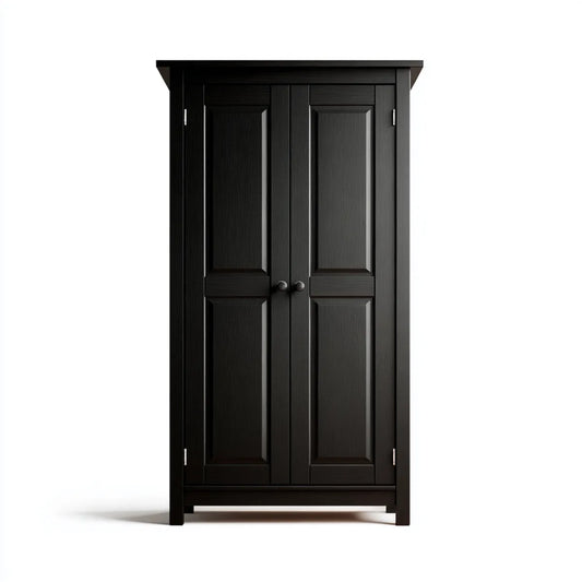 Szafa czarna z 2 drzwiami prostokątnymi MDF 100 x 55 x 200 cm