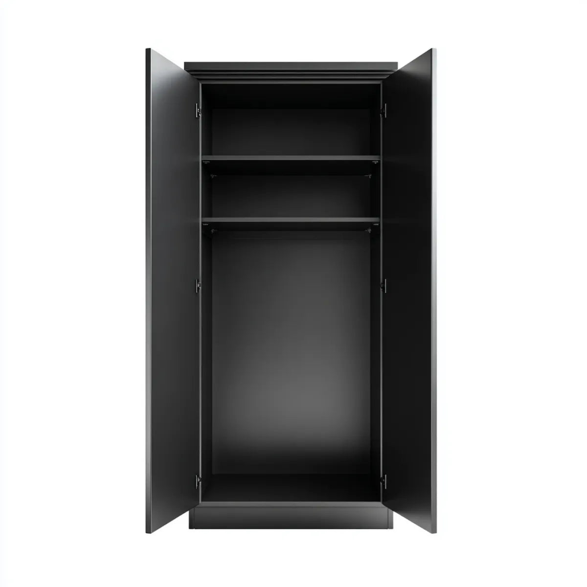 Szafa z 2 czarnymi drzwiami 100 x 50 x 200 cm w prostokątnym panelu laminowanym